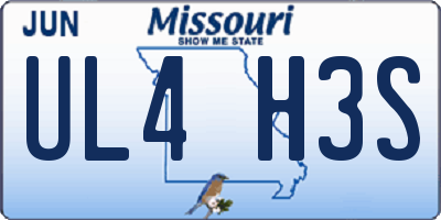 MO license plate UL4H3S