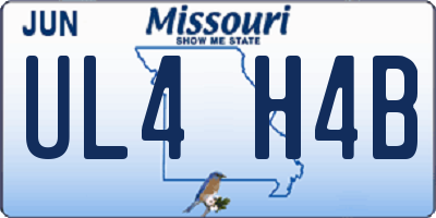 MO license plate UL4H4B