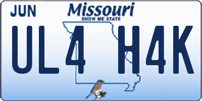 MO license plate UL4H4K