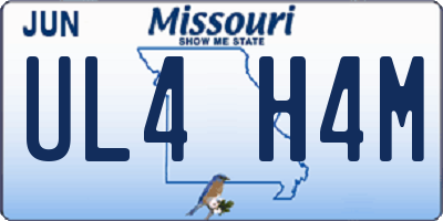 MO license plate UL4H4M