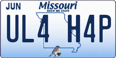 MO license plate UL4H4P