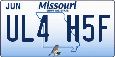 MO license plate UL4H5F