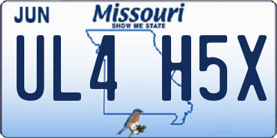 MO license plate UL4H5X