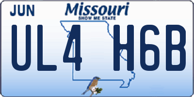 MO license plate UL4H6B
