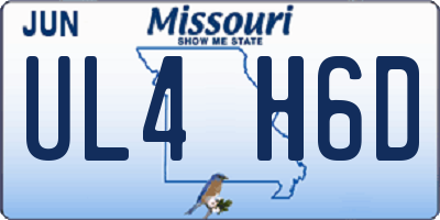MO license plate UL4H6D