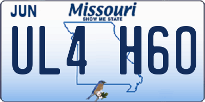 MO license plate UL4H6O