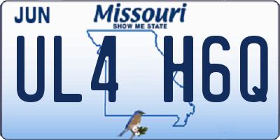 MO license plate UL4H6Q