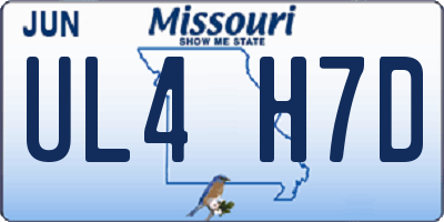 MO license plate UL4H7D