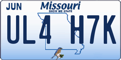 MO license plate UL4H7K