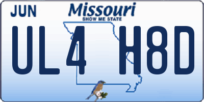 MO license plate UL4H8D