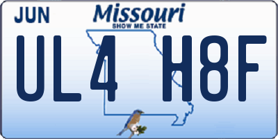 MO license plate UL4H8F