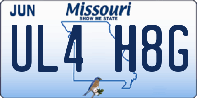 MO license plate UL4H8G