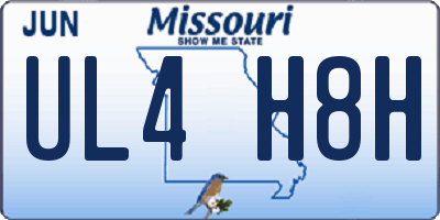 MO license plate UL4H8H