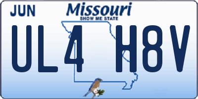 MO license plate UL4H8V