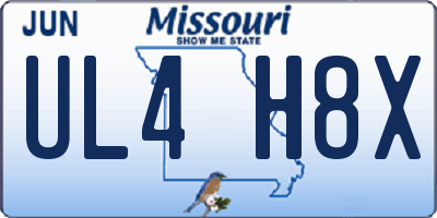 MO license plate UL4H8X