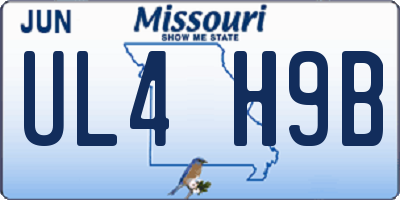 MO license plate UL4H9B