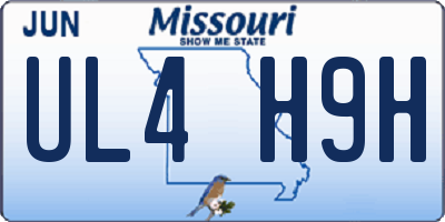 MO license plate UL4H9H