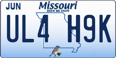MO license plate UL4H9K