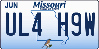 MO license plate UL4H9W