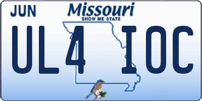 MO license plate UL4I0C