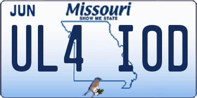 MO license plate UL4I0D