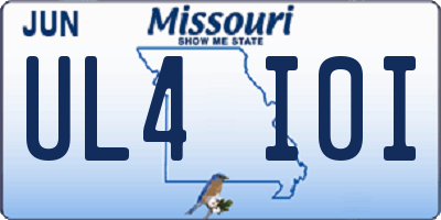 MO license plate UL4I0I