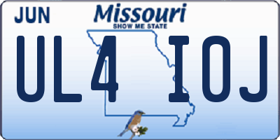 MO license plate UL4I0J