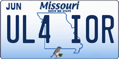 MO license plate UL4I0R