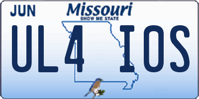 MO license plate UL4I0S