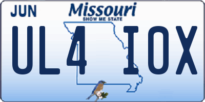 MO license plate UL4I0X