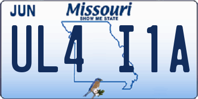 MO license plate UL4I1A