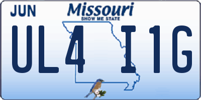 MO license plate UL4I1G