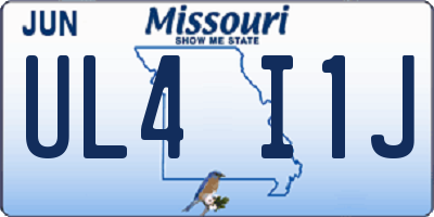 MO license plate UL4I1J
