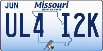 MO license plate UL4I2K