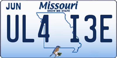 MO license plate UL4I3E