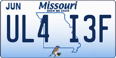MO license plate UL4I3F