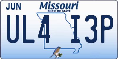 MO license plate UL4I3P