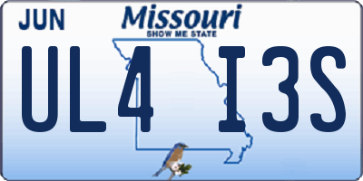 MO license plate UL4I3S