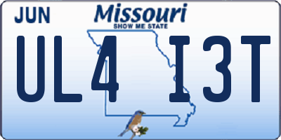 MO license plate UL4I3T