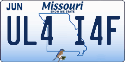 MO license plate UL4I4F
