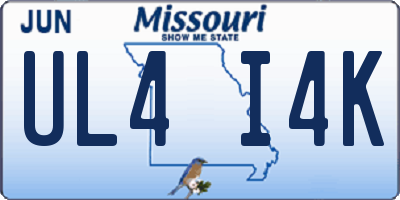 MO license plate UL4I4K