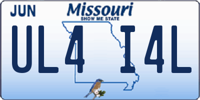 MO license plate UL4I4L