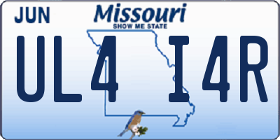MO license plate UL4I4R
