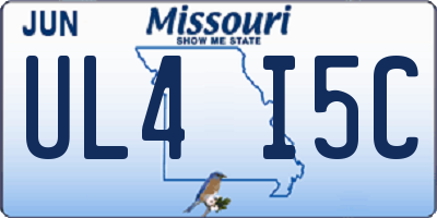 MO license plate UL4I5C