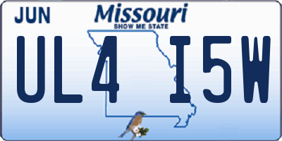 MO license plate UL4I5W