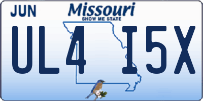 MO license plate UL4I5X