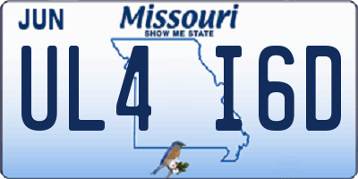 MO license plate UL4I6D