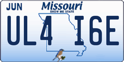 MO license plate UL4I6E