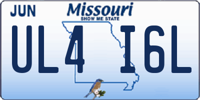 MO license plate UL4I6L