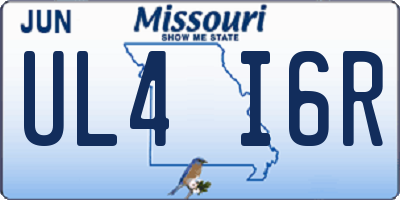 MO license plate UL4I6R